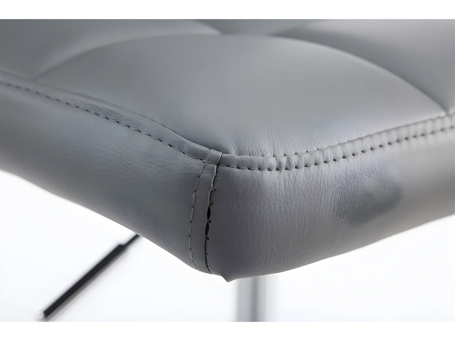 Conjunto de 2 sillas de comedor estilo moderno altura regulable asiento giratorio polipiel gris 10_0000226