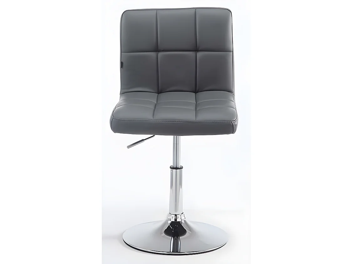 Conjunto de 2 sillas de comedor estilo moderno altura regulable asiento giratorio polipiel gris 10_0000226