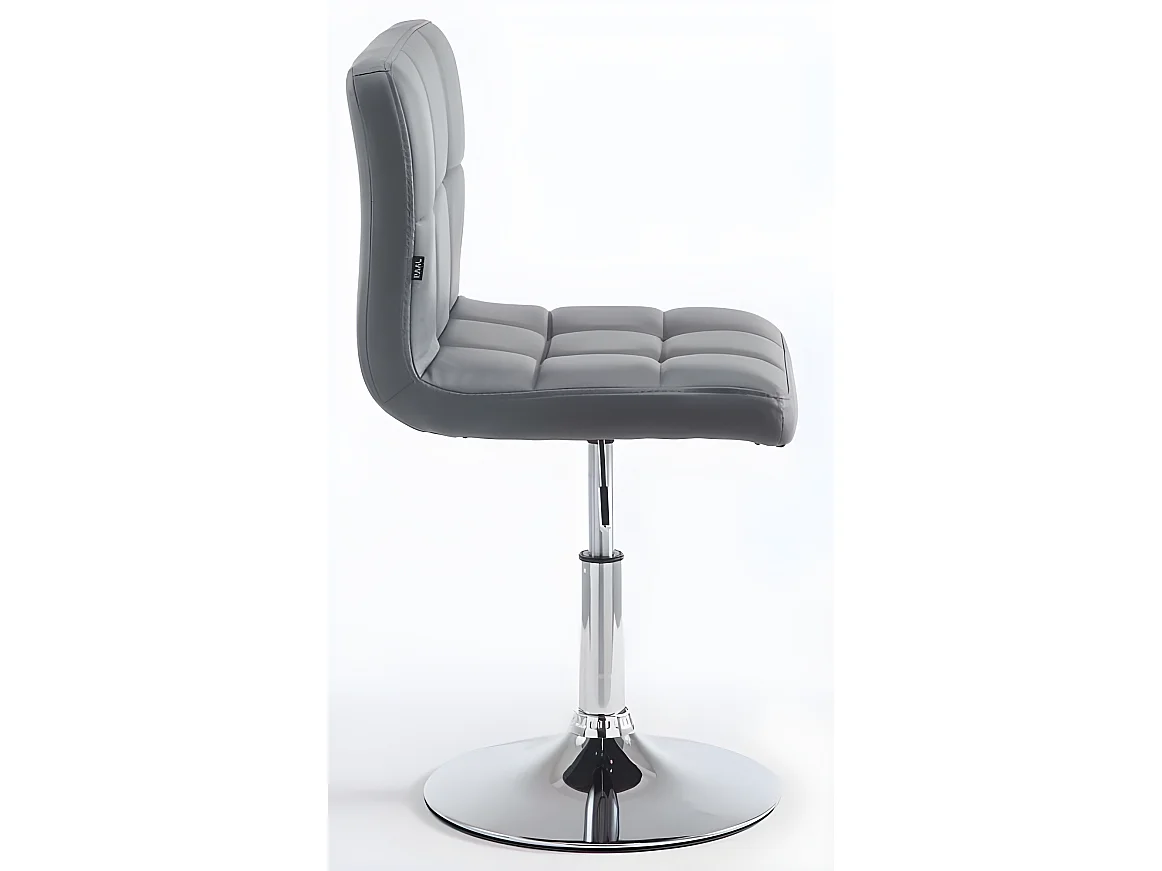 Conjunto de 2 sillas de comedor estilo moderno altura regulable asiento giratorio polipiel gris 10_0000226