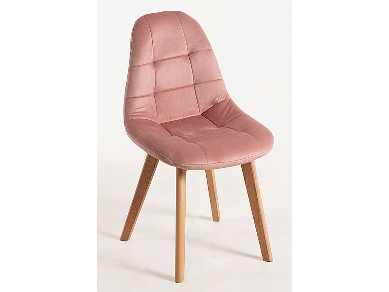 Packs Sillas Comedor - Pack 6 Sillas Kelen Terciopelo - Rosa