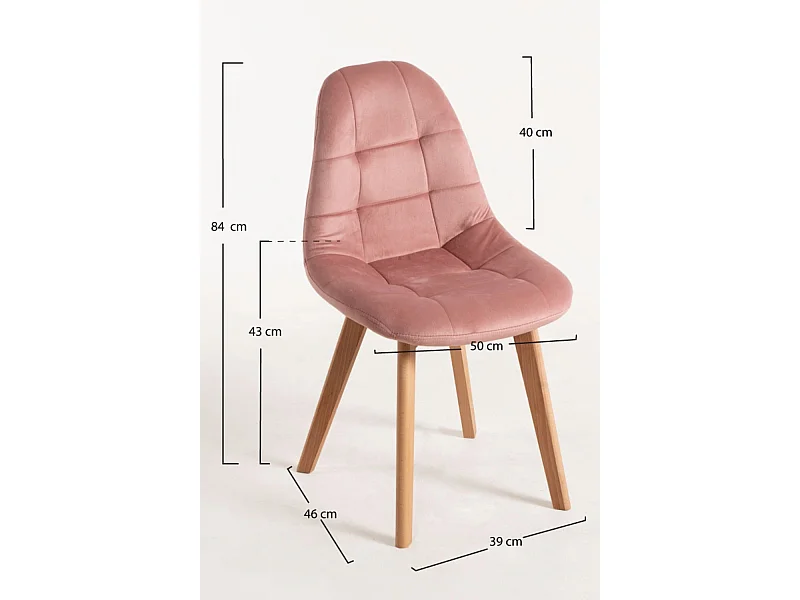 Packs Sillas Comedor - Pack 6 Sillas Kelen Terciopelo - Rosa