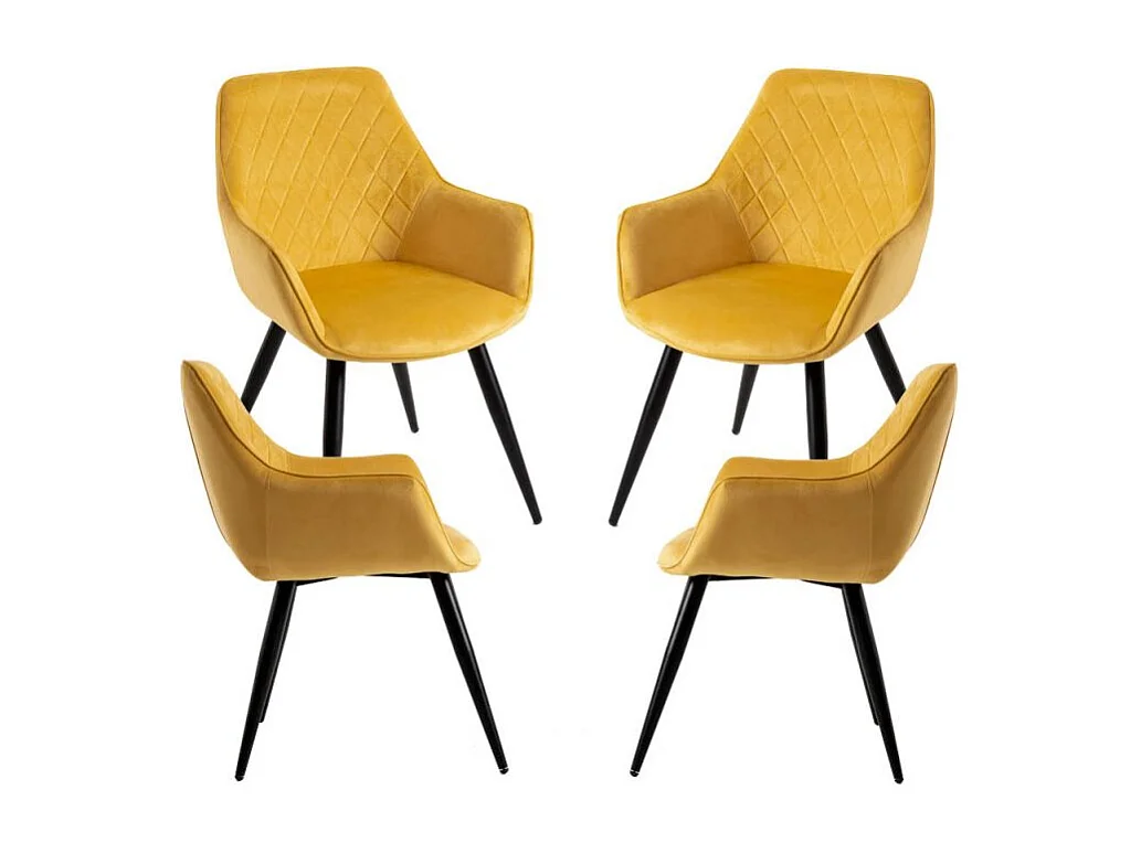 Packs Sillas Comedor - Pack 4 Sillas Kres Terciopelo - Amarillo