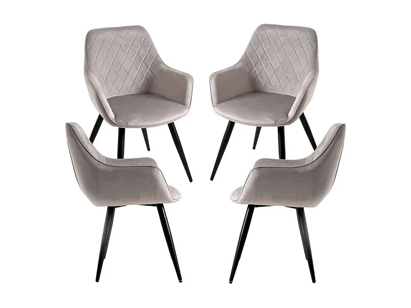 Packs Sillas Comedor - Pack 4 Sillas Kres Terciopelo - Gris