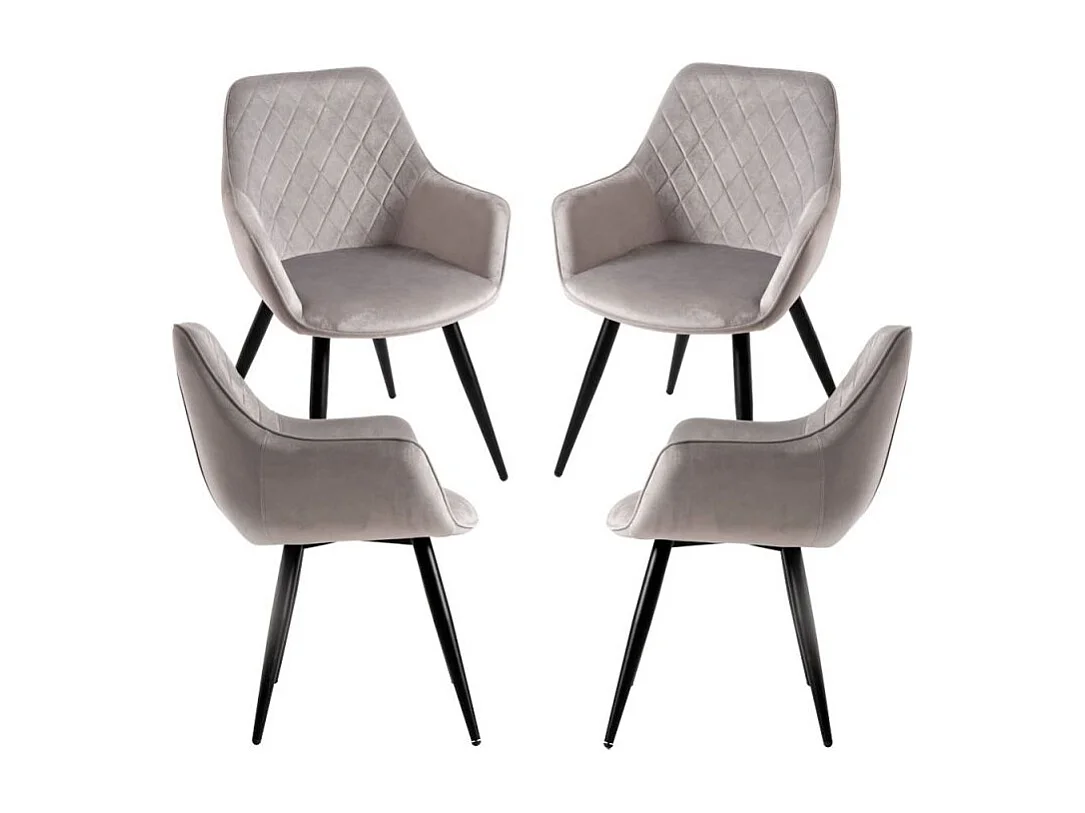 Packs Sillas Comedor - Pack 4 Sillas Kres Terciopelo - Gris