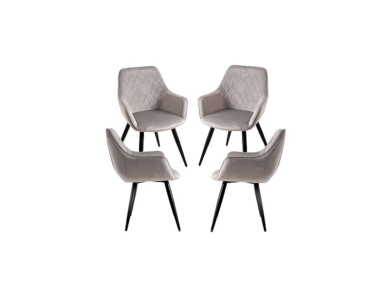 Packs Sillas Comedor - Pack 4 Sillas Kres Terciopelo - Gris