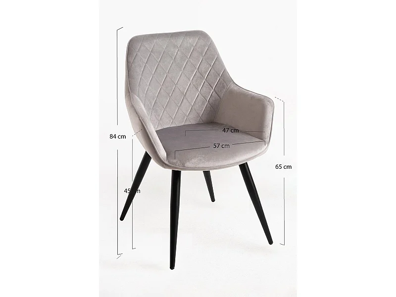 Packs Sillas Comedor - Pack 4 Sillas Kres Terciopelo - Gris