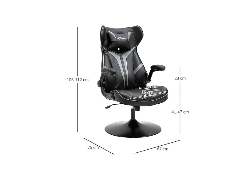 Fauteuil de gaming bicolore SPEED Noir & Gris