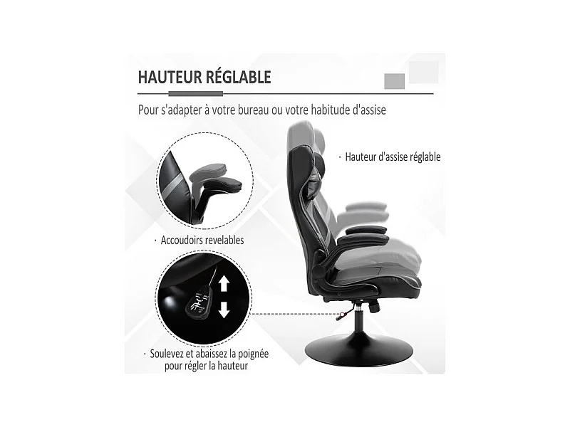 Fauteuil de gaming bicolore SPEED Noir & Gris