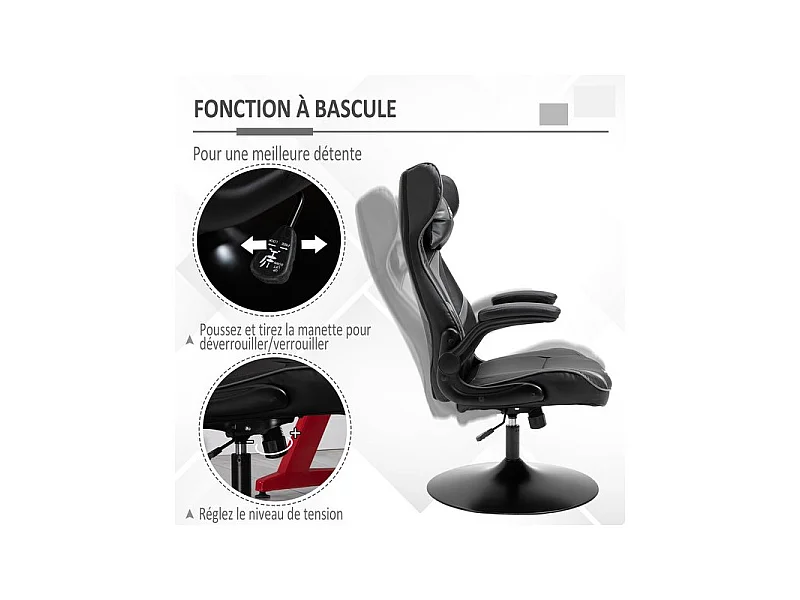 Fauteuil de gaming bicolore SPEED Noir & Gris