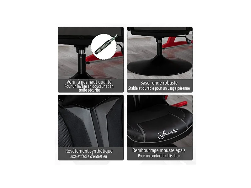 Fauteuil de gaming bicolore SPEED Noir & Gris