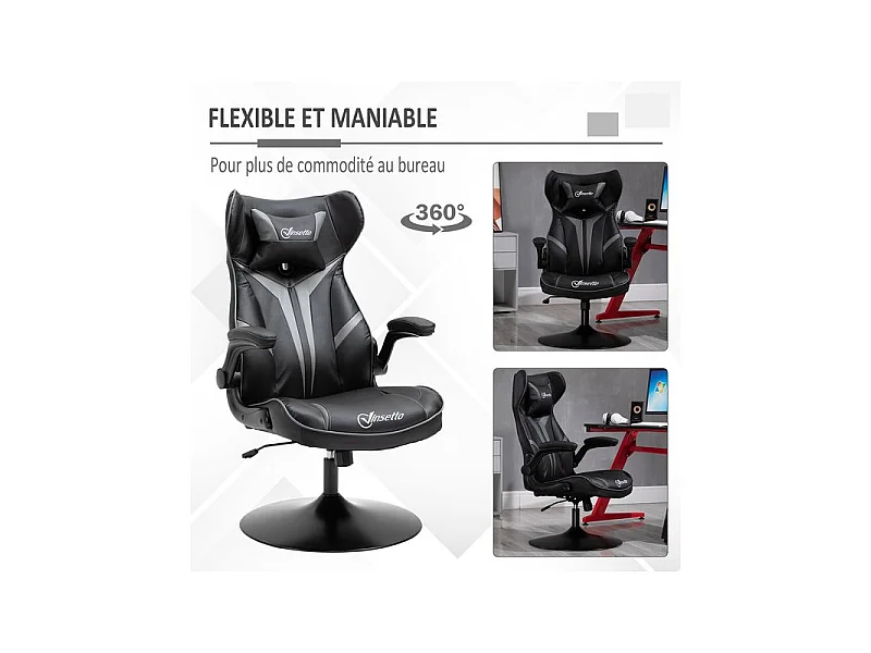 Fauteuil de gaming bicolore SPEED Noir & Gris