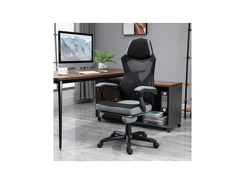 Fauteuil de bureau gaming STARSHIP gris et noir