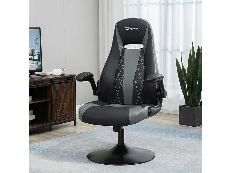 Fauteuil de gaming LIVIO gris et noir