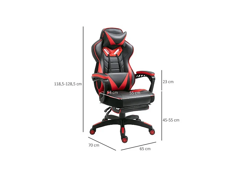 Fauteuil de bureau Gaming RACE rouge et noir