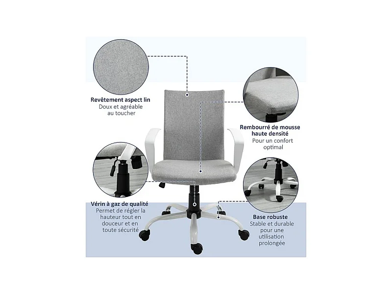 Fauteuil de bureau SHARON gris