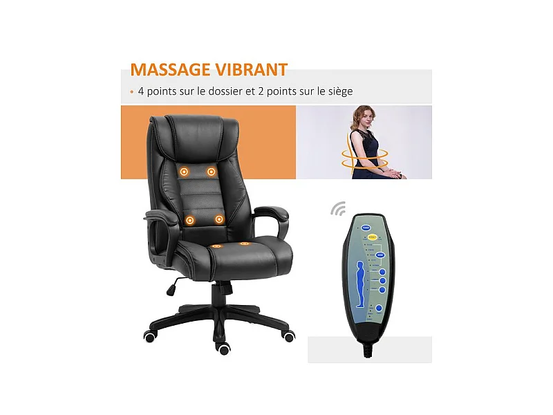 Fauteuil de bureau massant MASON Noir