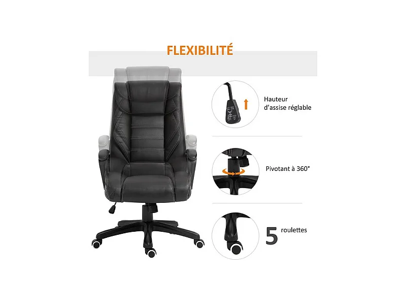 Fauteuil de bureau massant MASON Noir