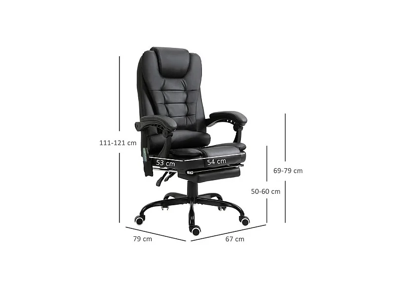 Fauteuil de bureau relaxant massant BRANSON noir