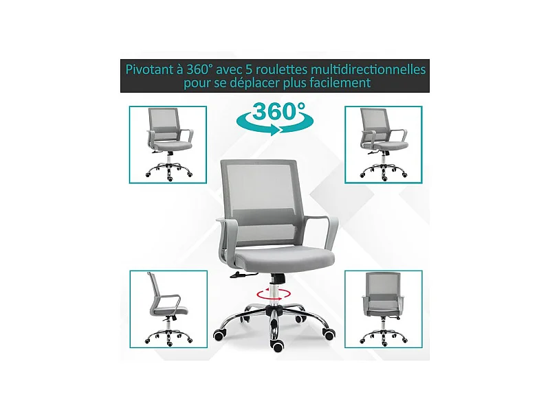Fauteuil de bureau MERYL Gris