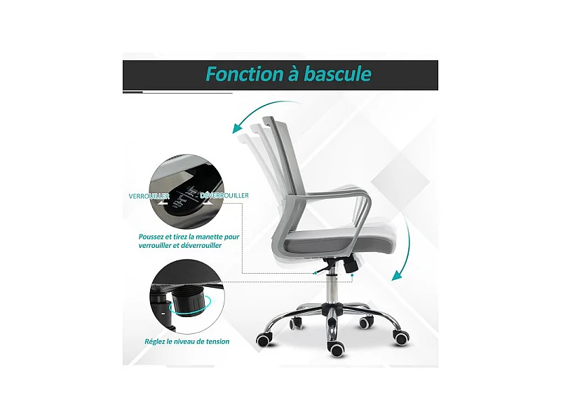 Fauteuil de bureau MERYL Gris