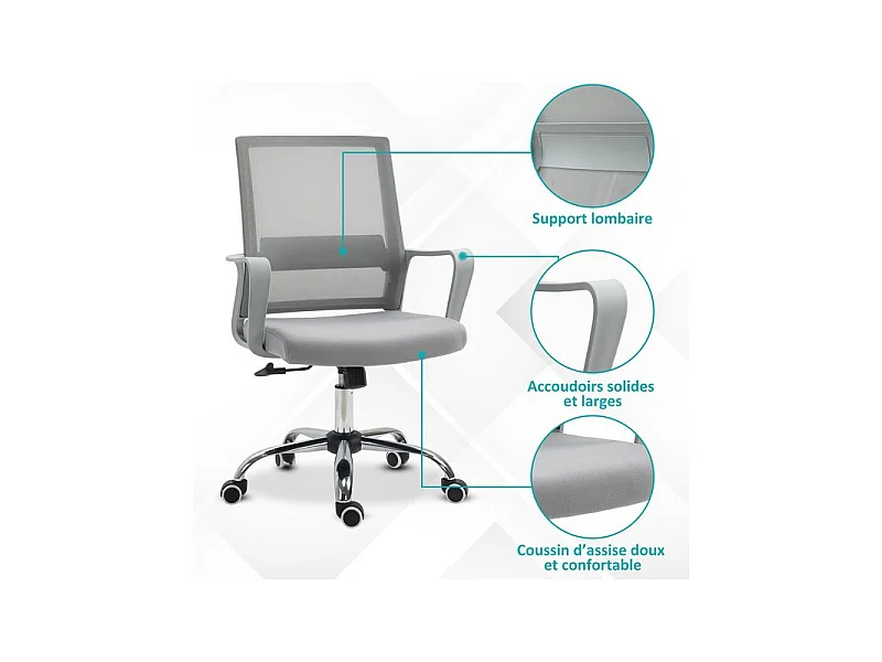 Fauteuil de bureau MERYL Gris