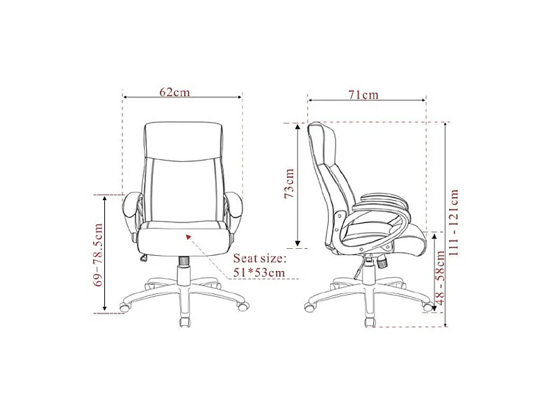 Chaise de bureau Paras Tissu Grise