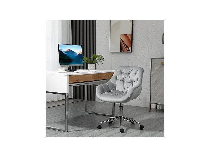 Chaise de bureau Chesterfield CHARLINE gris