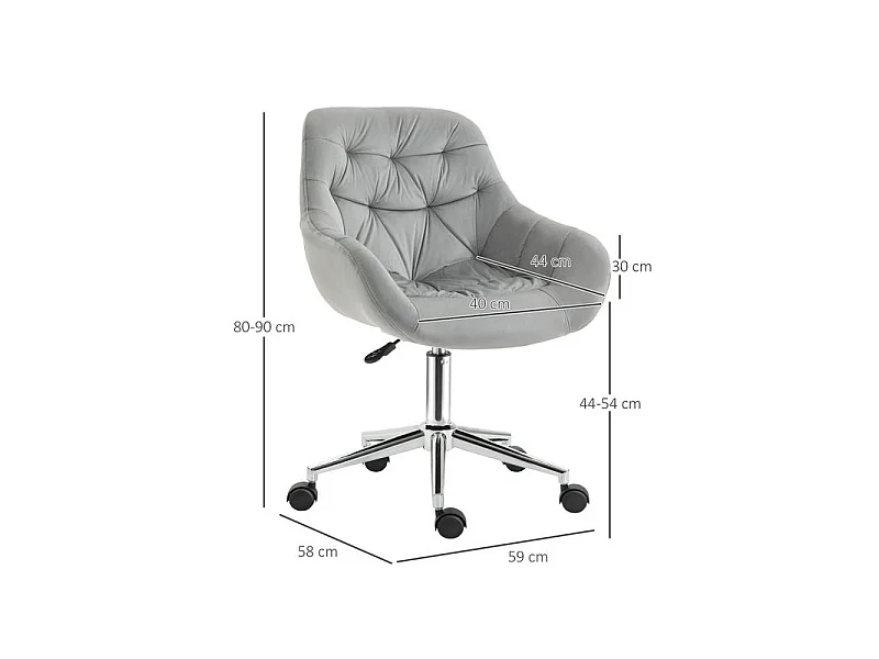 Chaise de bureau Chesterfield CHARLINE gris