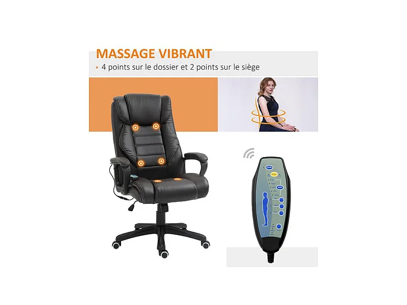 Fauteuil de bureau massant MASON Brun