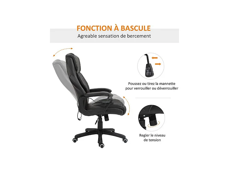 Fauteuil de bureau massant MASON Brun