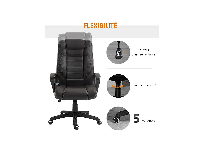 Fauteuil de bureau massant MASON Brun