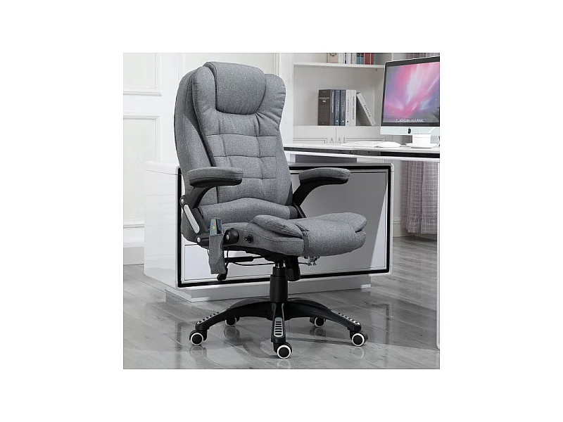 Fauteuil de bureau massant Maksym Gris Chiné