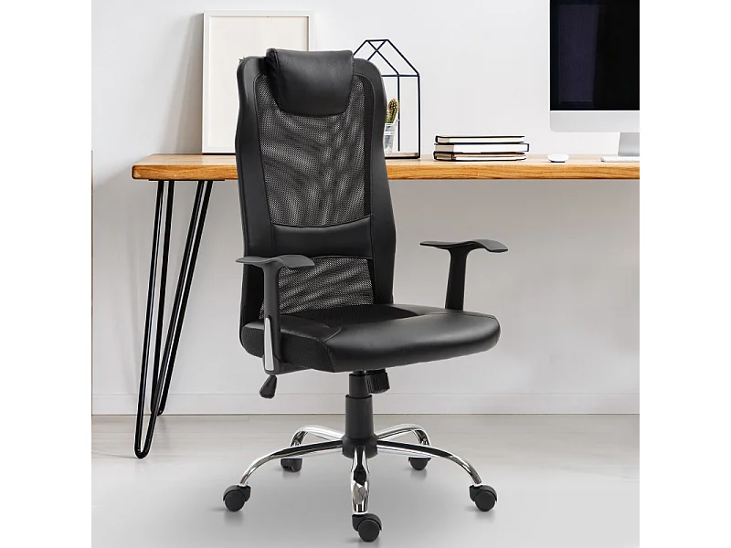 Fauteuil de bureau Tropico ergonomique similicuir Noir