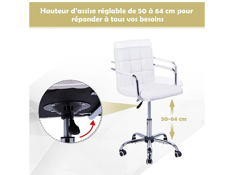 Chaise de bureau WHITE Blanc