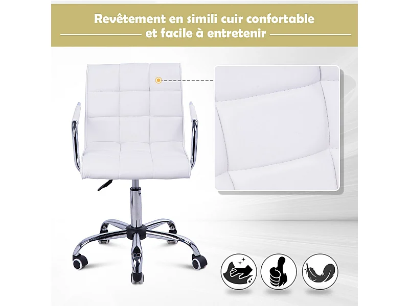 Chaise de bureau WHITE Blanc