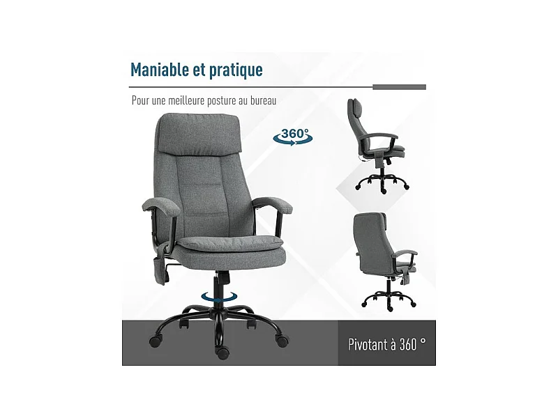 Fauteuil de bureau massant STEVE gris