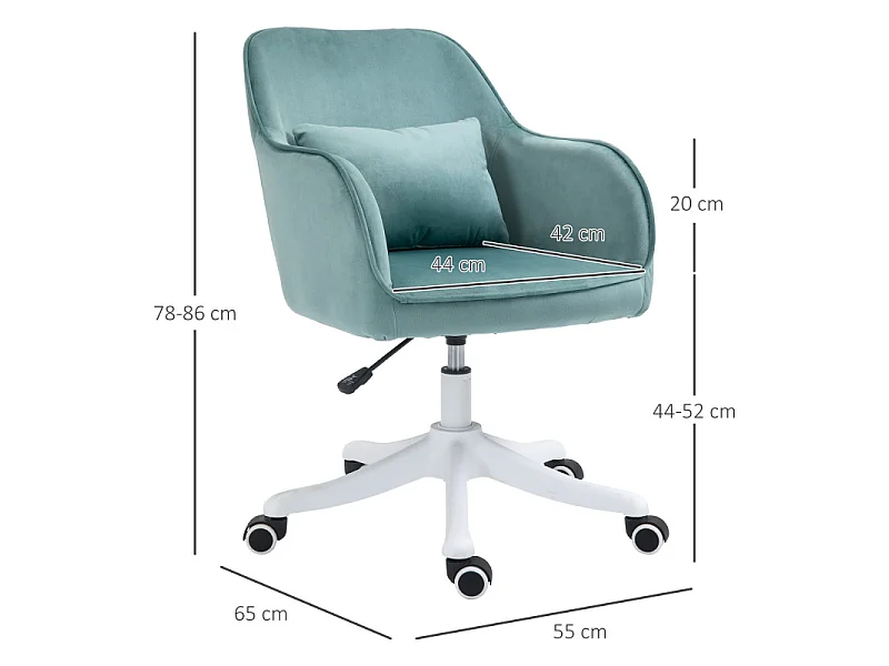 Chaise de bureau massante ILONA vert menthe