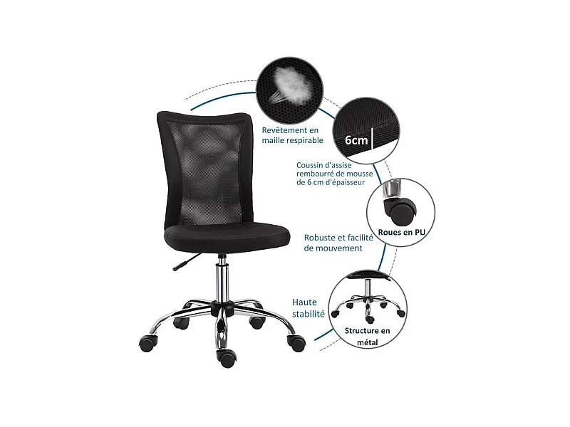 Fauteuil de bureau PAOLO Noir