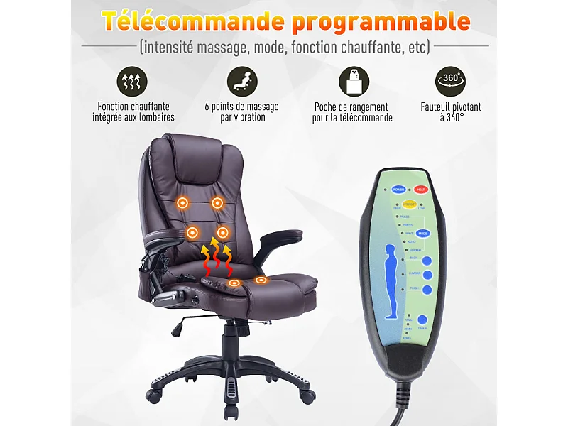 Fauteuil de bureau Massant Baly Marron