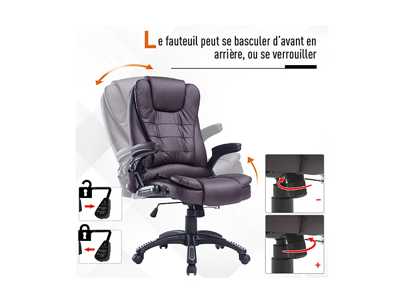 Fauteuil de bureau Massant Baly Marron