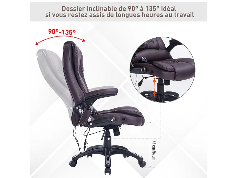 Fauteuil de bureau Massant Baly Marron
