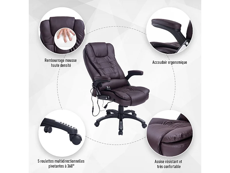 Fauteuil de bureau Massant Baly Marron