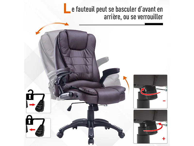 Fauteuil de bureau Massant Baly Marron