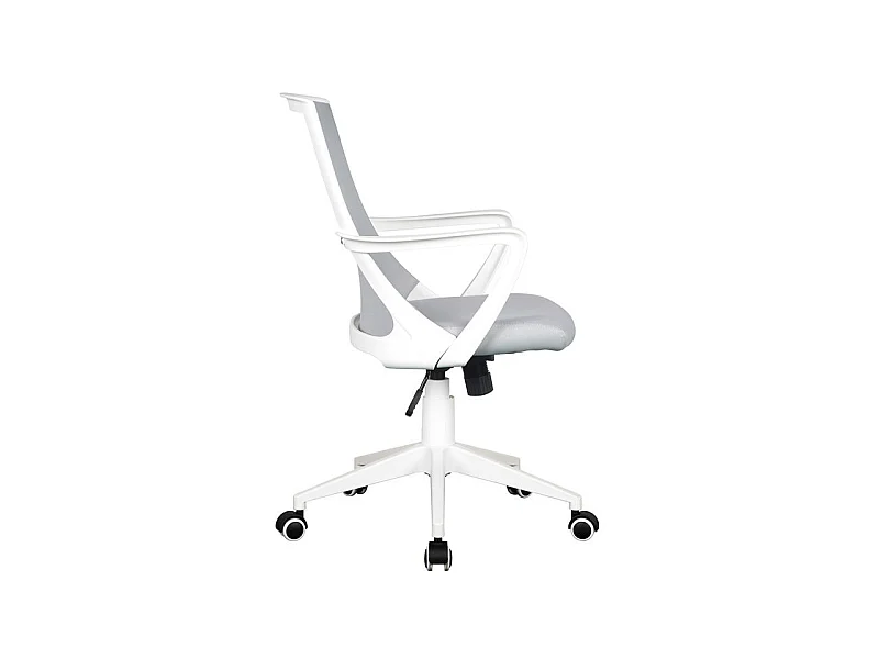 Chaise de bureau Style tissu grise/blanche