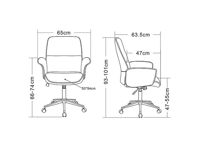 Chaise de bureau Jary Blanc cassé