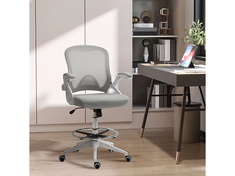 Fauteuil de bureau en maille LUISA gris