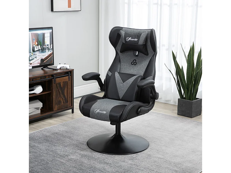 Fauteuil gaming réglable BRUCE gris et noir