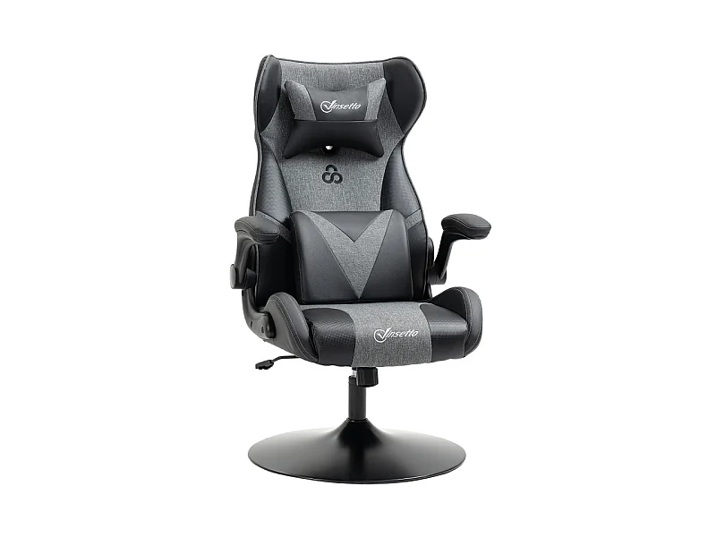 Fauteuil gaming réglable BRUCE gris et noir