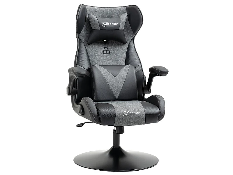 Fauteuil gaming réglable BRUCE gris et noir