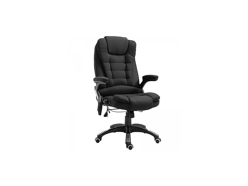 Fauteuil de bureau massant & chauffant Clara toile de lin noir
